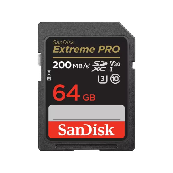 SANDISK 64GB 200MBPS EXTREME PRO SDXC UHS-I MEMORY CARD- 1