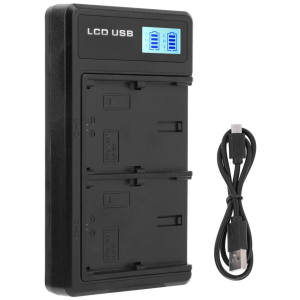 CAMERA BATTERY DUAL CHARGER FOR LP-E6 BATTERY- 1