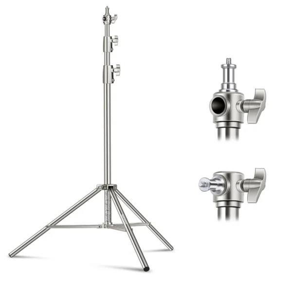 2.8M HEAVY DUTY SILVER LIGHT STAND- 1