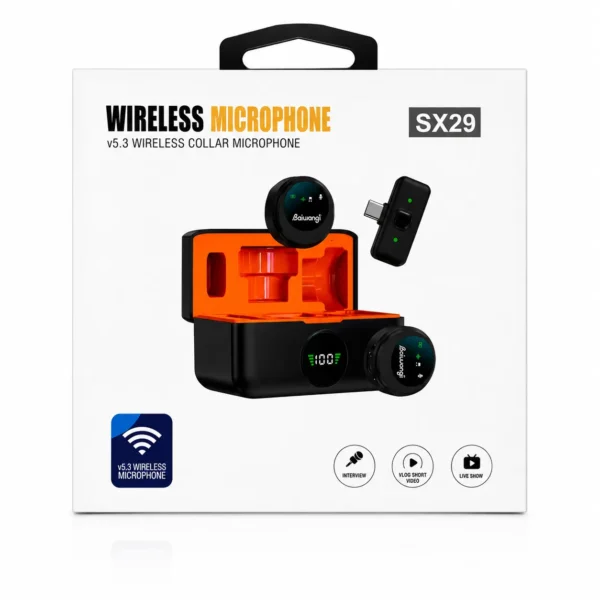 BAIWANGLI SX29 WIRELESS MICROPHONE USB-C & LIGHTNING- 1